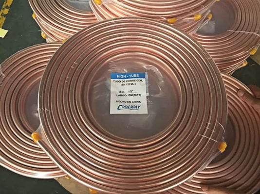 Level Wound H65 22mm Copper Pipe Coil ท่อทองแดงบริสุทธิ์สำหรับแพนเค้ก