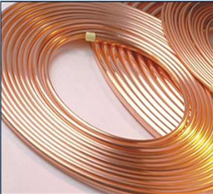 99.99% C10200 3/16in Copper Ac Coil ท่อทองแดงกลวงสำหรับแพนเค้ก